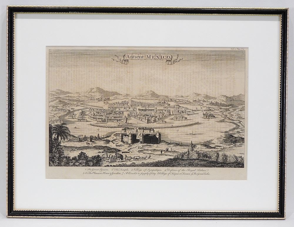 18th C. Map: "Antient Mexico"/E. Bowen/London/1744, 8 7/8 x 13 1/4". (1 of 9)