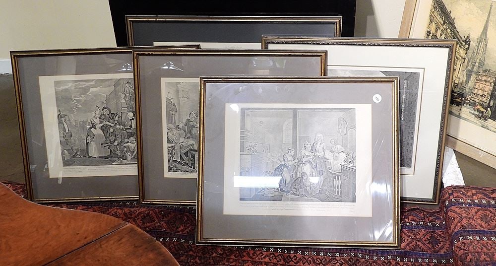Five Various Hogarth Engravings, Largest 18 x 22 1/2". (1 of 1)