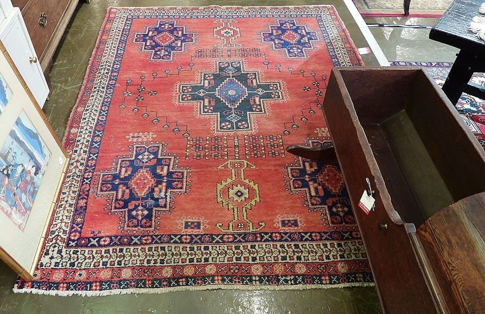 Hand Knotted Wool Persian Carpet Approximately 6'4" x 4'11". (1 of 5)