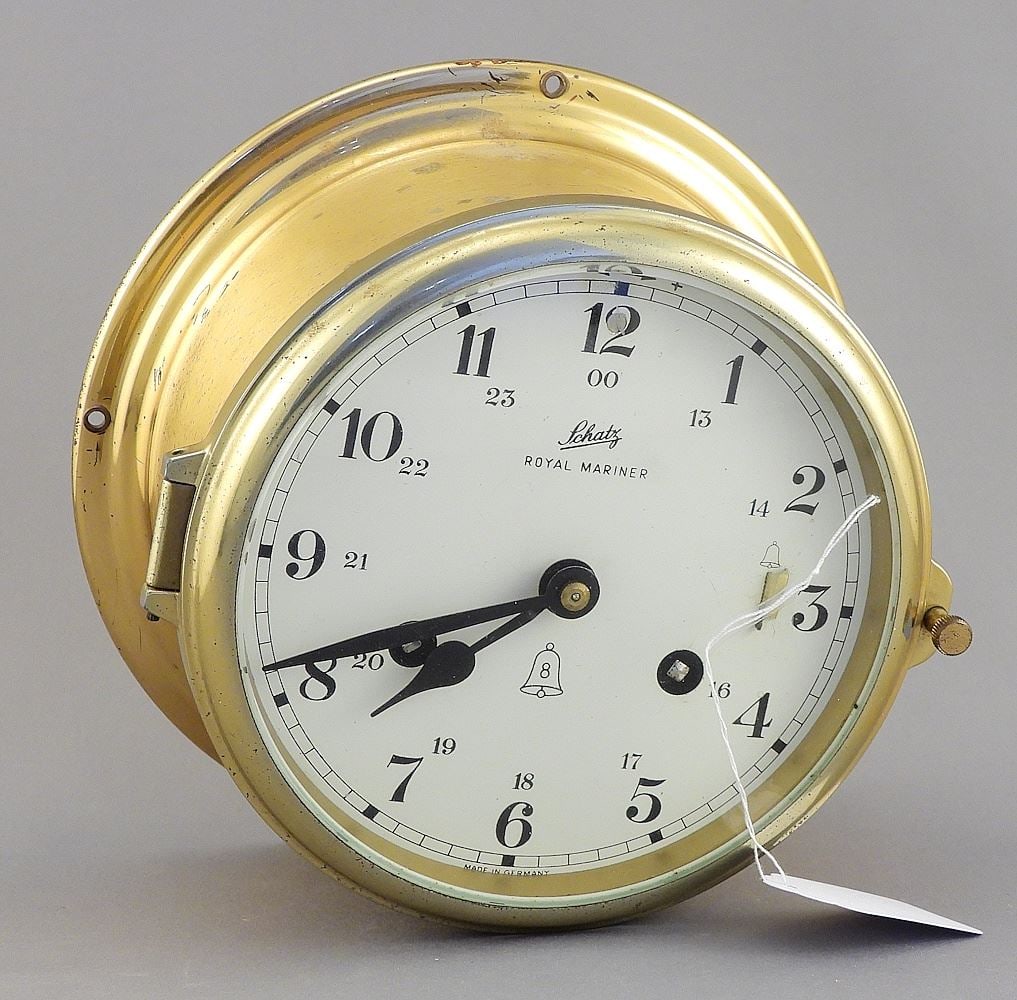 Shatz Royal Mariner Brass Wall Clock. (1 of 4)