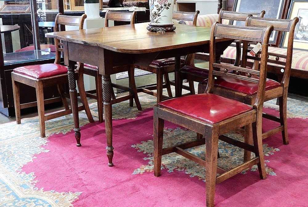 Set of Six 19th C. Mahogany Ball Back Dining Chairs, 33 1/2"h.: Set of Six 19th C. Mahogany Ball Back Dining Chairs, 33 1/2"h.