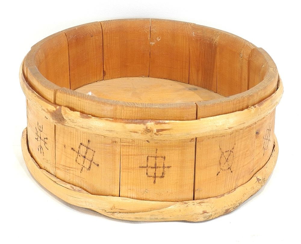 Old Swedish Pine Butter Mold, 12 1/2"L. (1 of 3)
