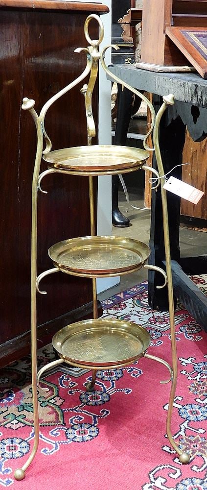 John Sankey & Sons Brass Curate Stand, 35 1/2".: John Sankey & Sons Brass Curate Stand, 35 1/2".