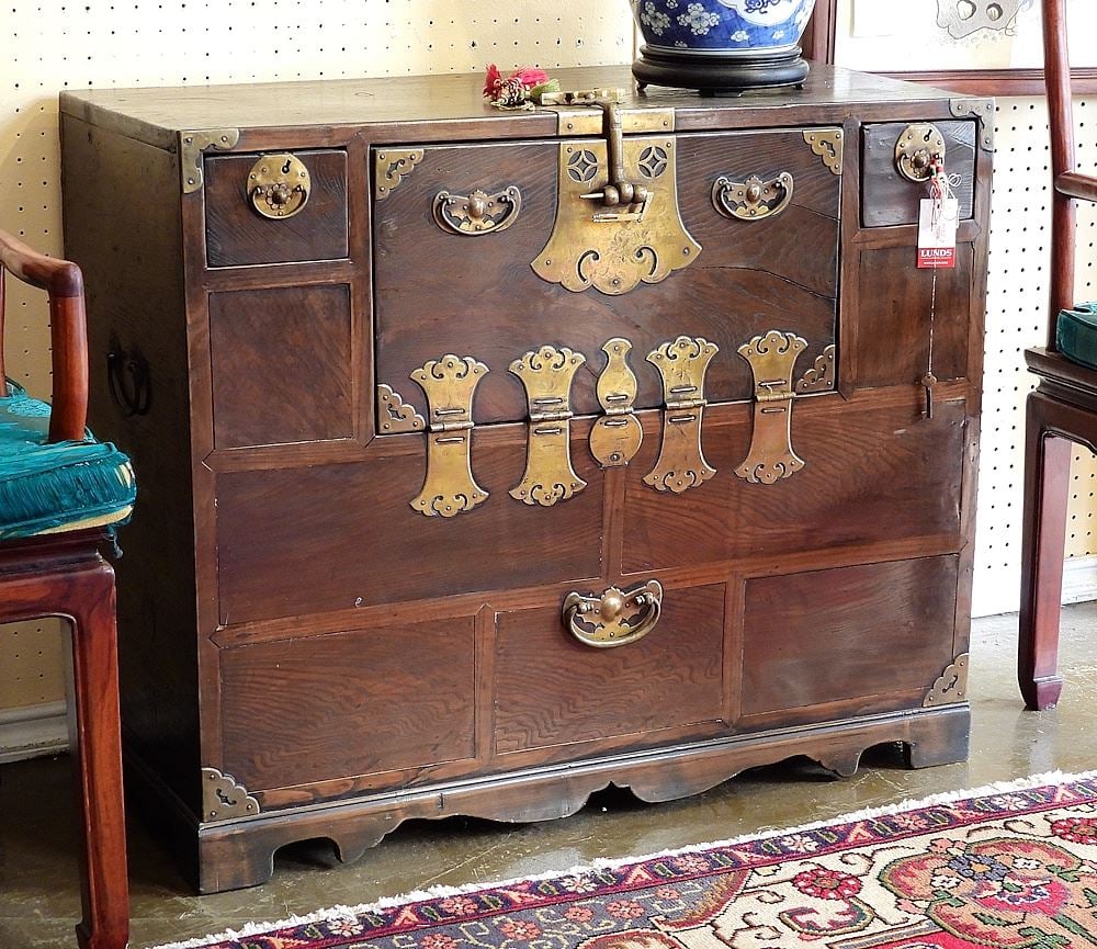 Korean Chest, 34 x 16 x 28 1/2"h. (1 of 3)