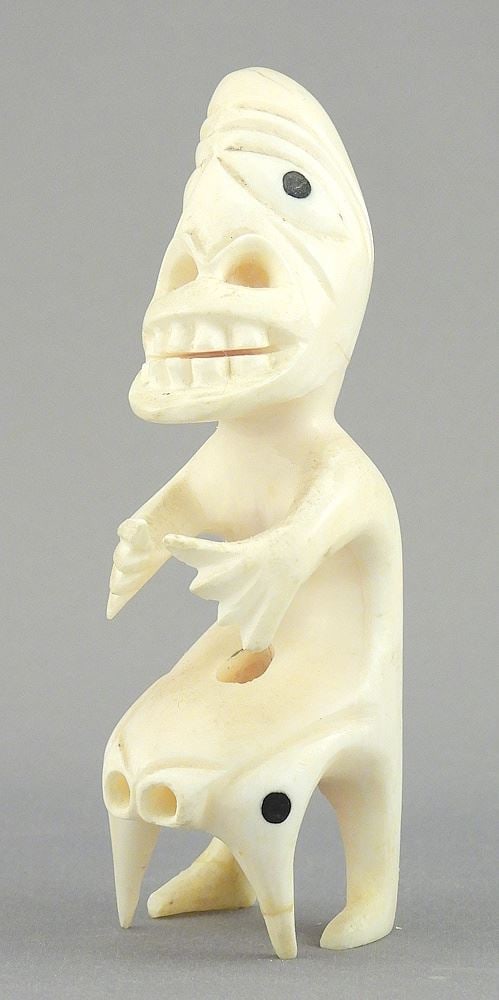 Greenland Tupilak, Artist Unidentified, w/Tag, 3 7/8"h, 65g (minor resto. noted). NO E (1 of 3)