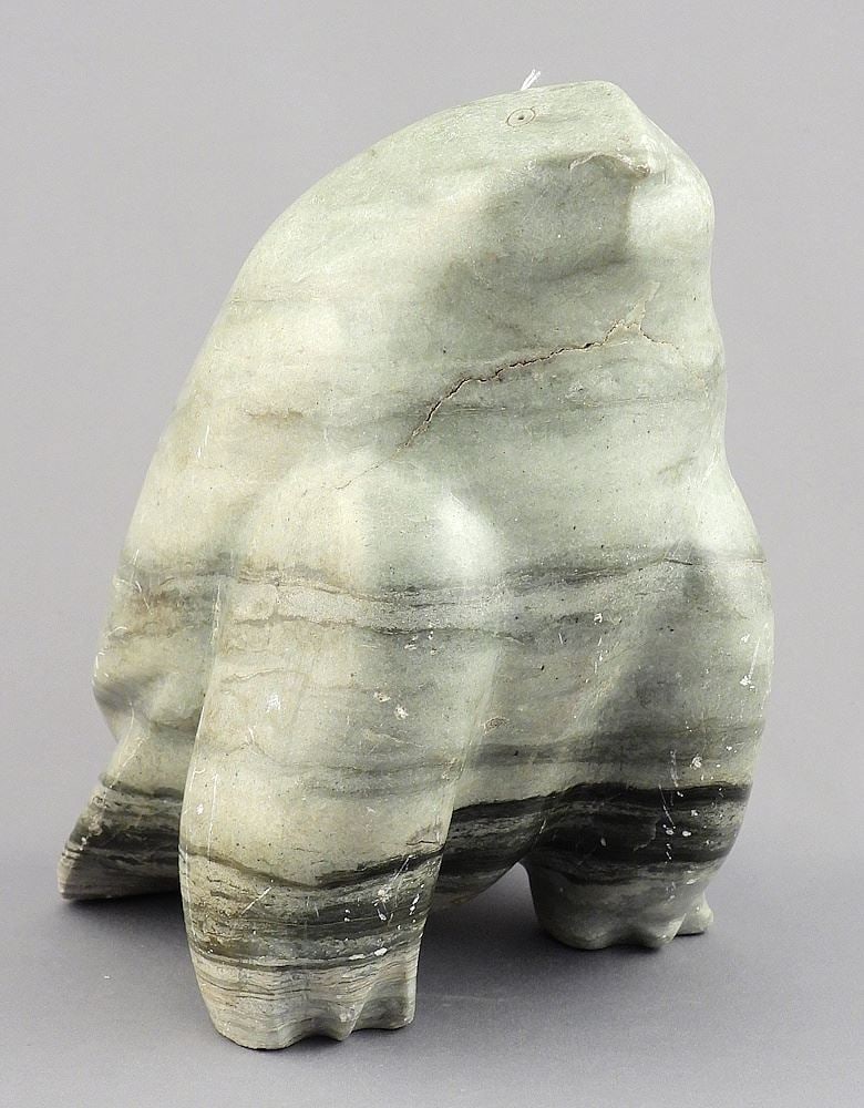 Inuit Greystone Sculpture signed E97, 7 1/4"h, "Owl". (1 of 6)