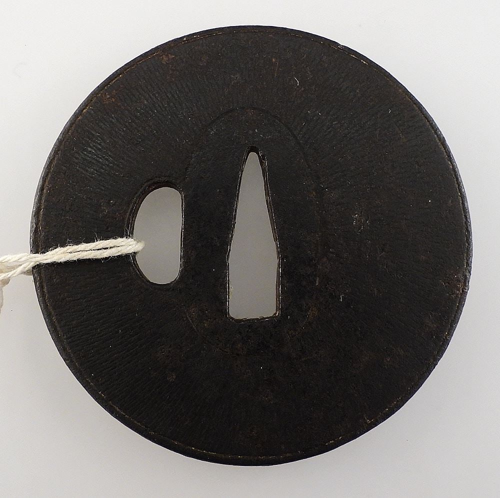 Japanese Edo Iron Tsuba, 3" Diameter, 174g. (1 of 2)