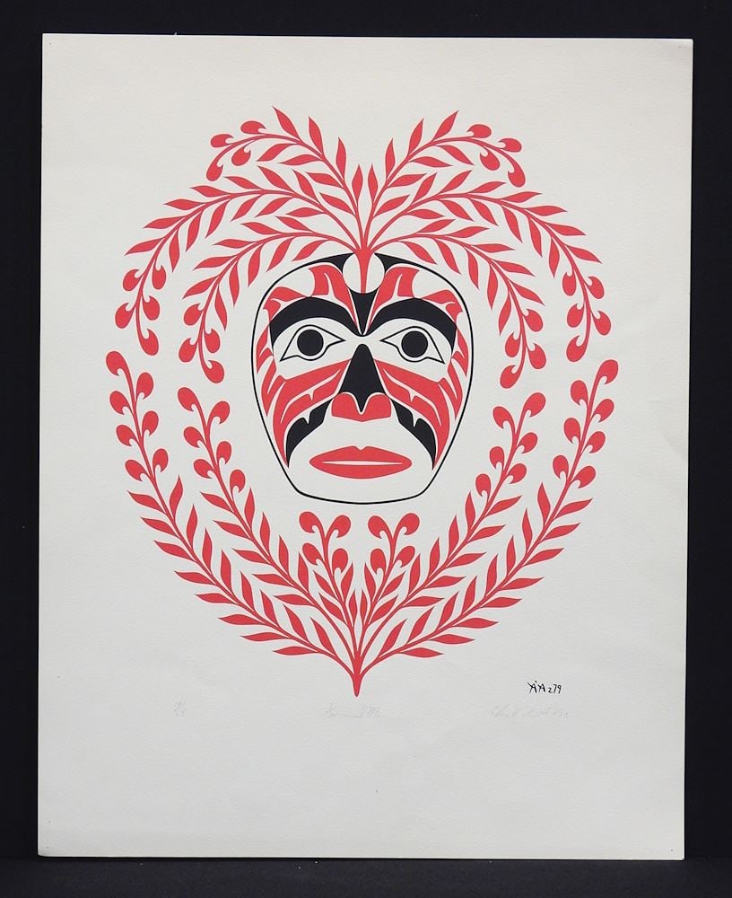 Serigraph signed Indistinctly, 19 x 15", "Fireweed Man" #10/68, unframed. (1 of 3)