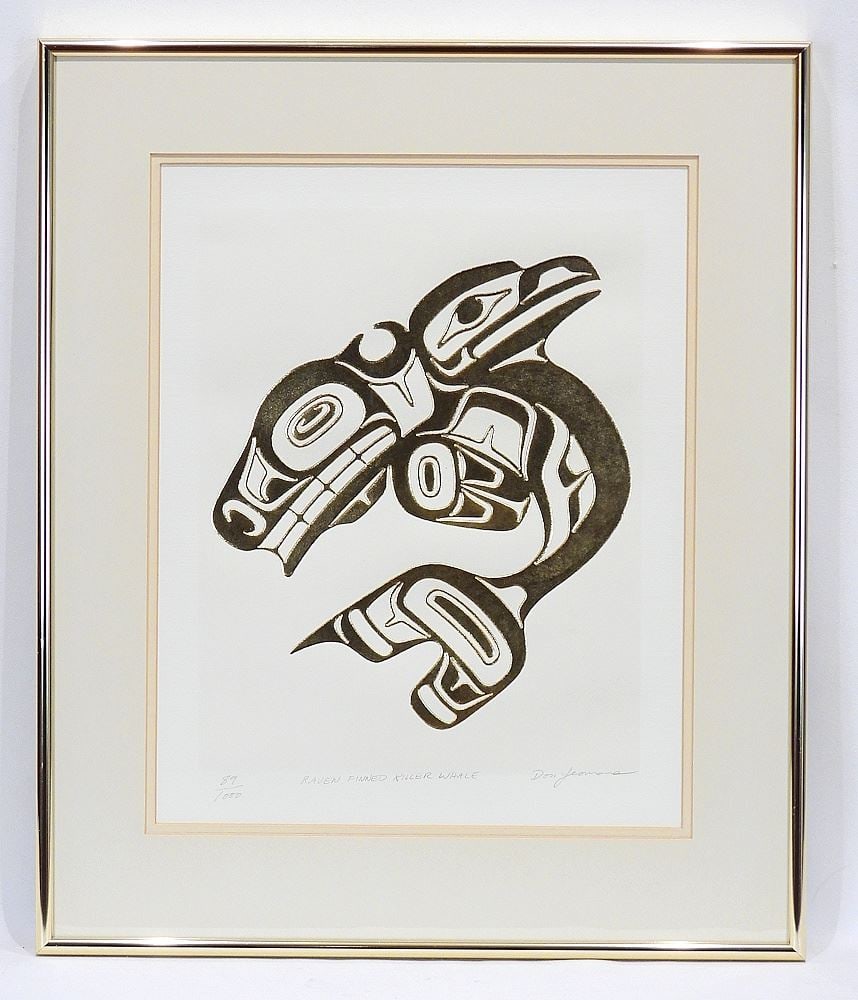 Embossed Print signed Don Yeomans, 13 1/2 x 10 3/4", "Raven Finned Killer Whale". (1 of 4)