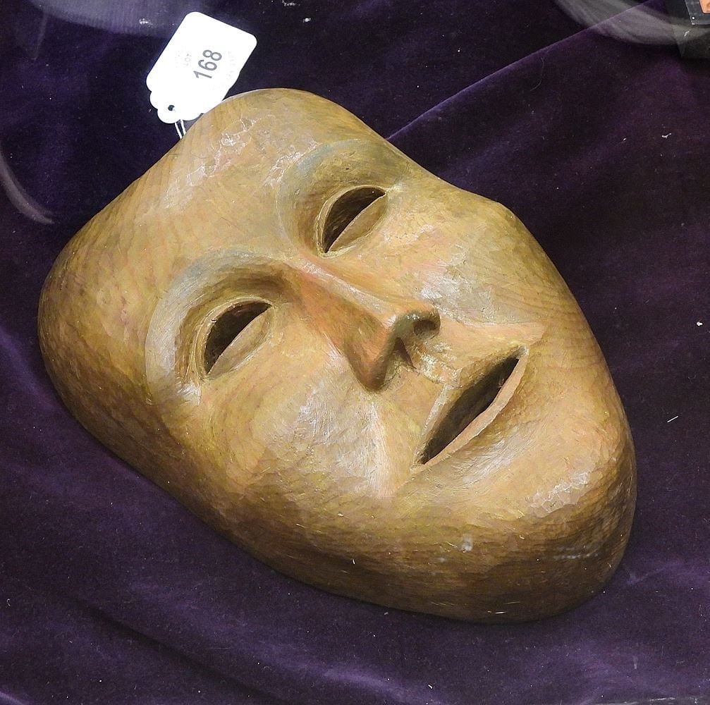 Carved Wood Mask, Unsigned, 8 1/4"h. (1 of 1)
