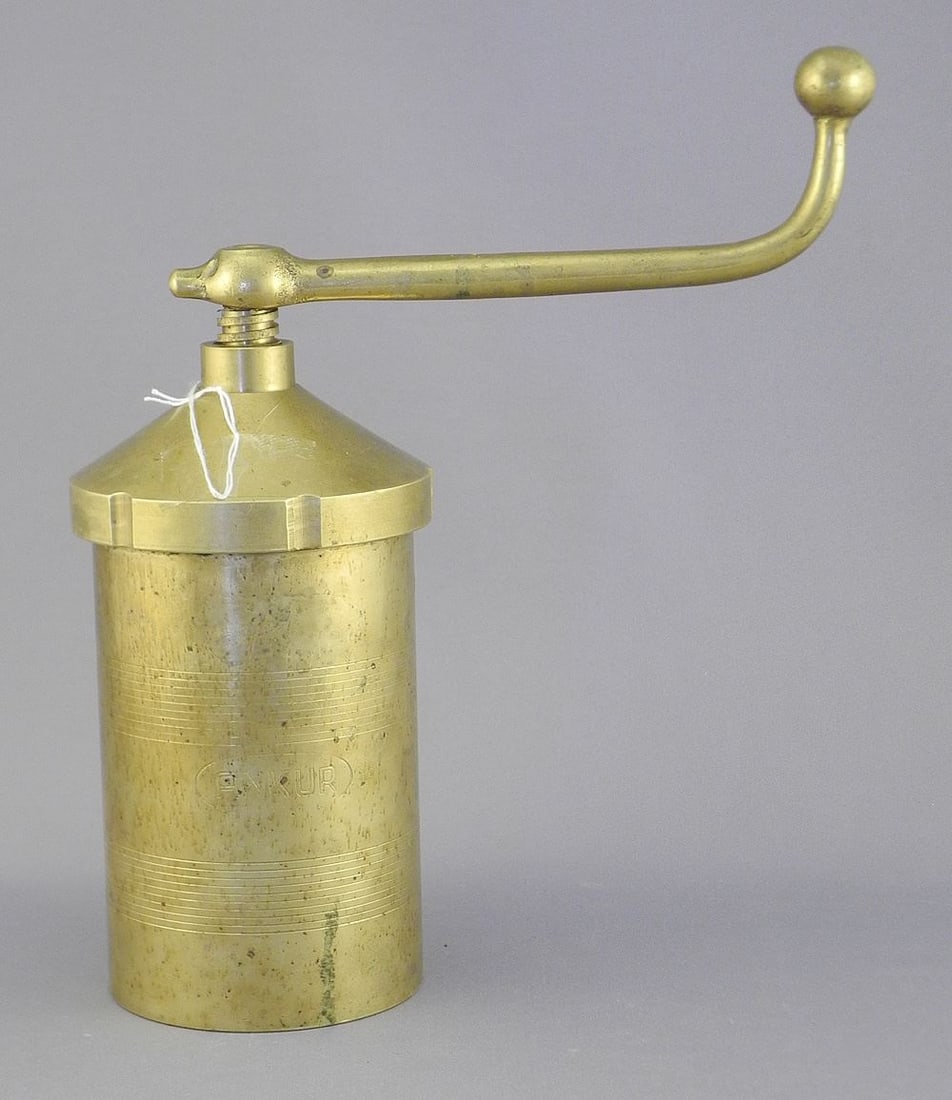 Indian Brass Sev Sancha Food Press, 7 1/2"h. (1 of 3)