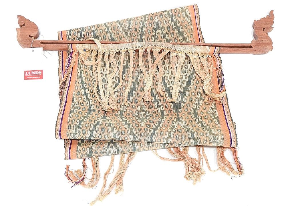 West Sumba Ikat Tapestry on Hanger, Approximately 48 x 11 1/2". (1 of 3)