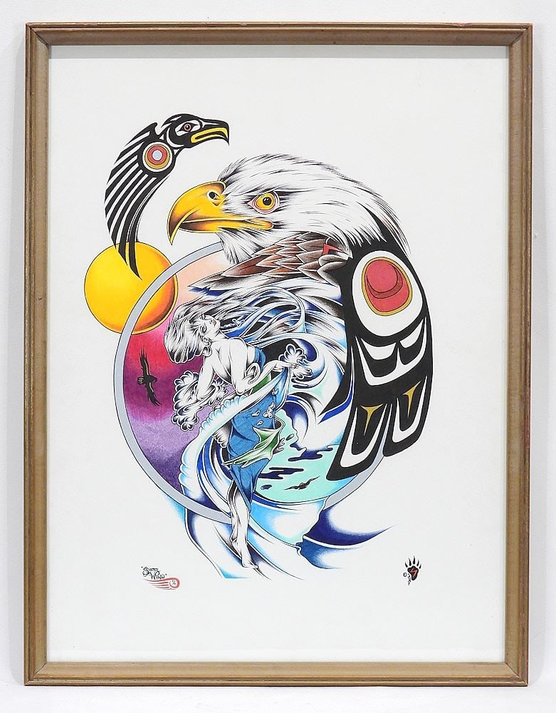 Mixed Media on Paper by Ronny McKay, 19 1/2 x 14 1/2", "Sister Wind" #1/1 (1 of 4)