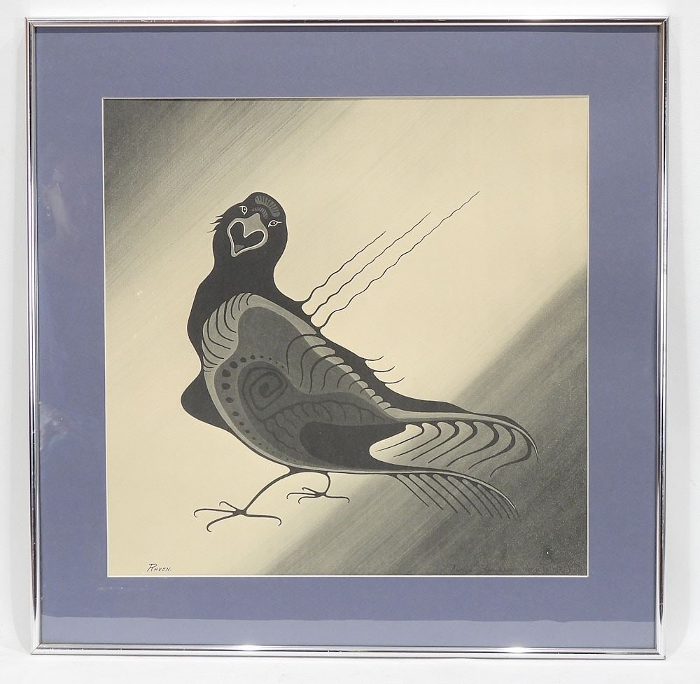 Serigraph signed Archie Beaulieu, 15 1/2 x 15 1/2", "Raven". (1 of 3)