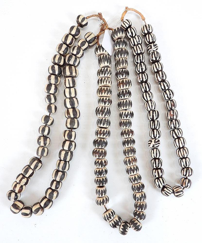 Three Strands of Kenya/Ghana Batik Bone Beads, Approx. 24"L, 900g. (1 of 2)