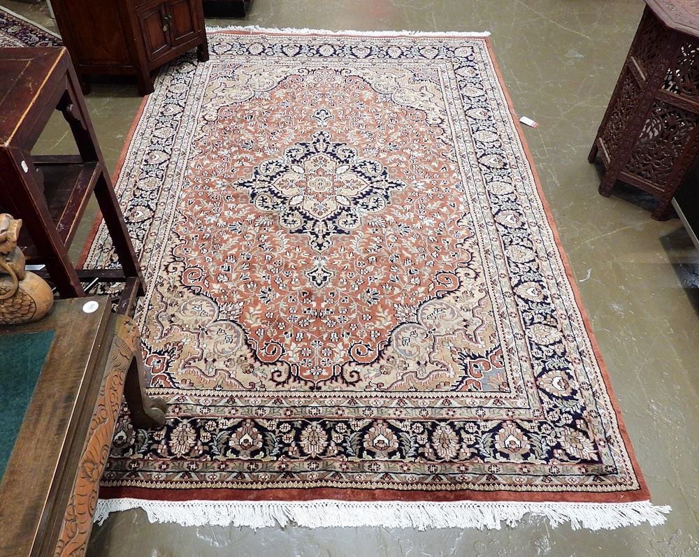 Hand Knotted Indian Carpet, Approximately 5'2" x 7'11".: Hand Knotted Indian Carpet, Approximately 5'2" x 7'11".