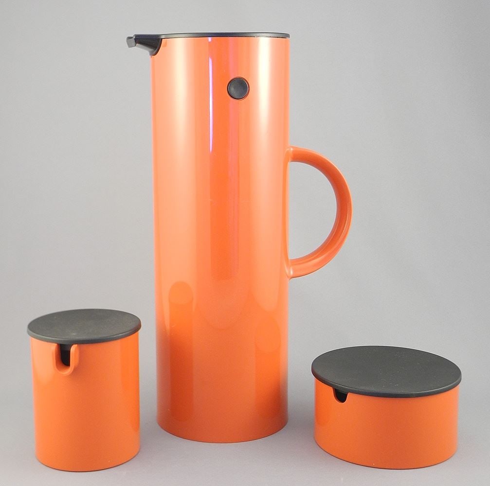Three Pc Stelton EM77 Vacuum Jug w/Cream & Sugar, Erik Magnussen. (1 of 4)
