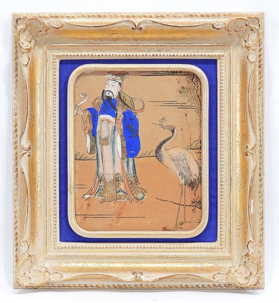 Chinese Ink & Colour Painting Fragment, 9 5/8 x 7 5/8".: Chinese Ink & Colour Painting Fragment, 9 5/8 x 7 5/8".
