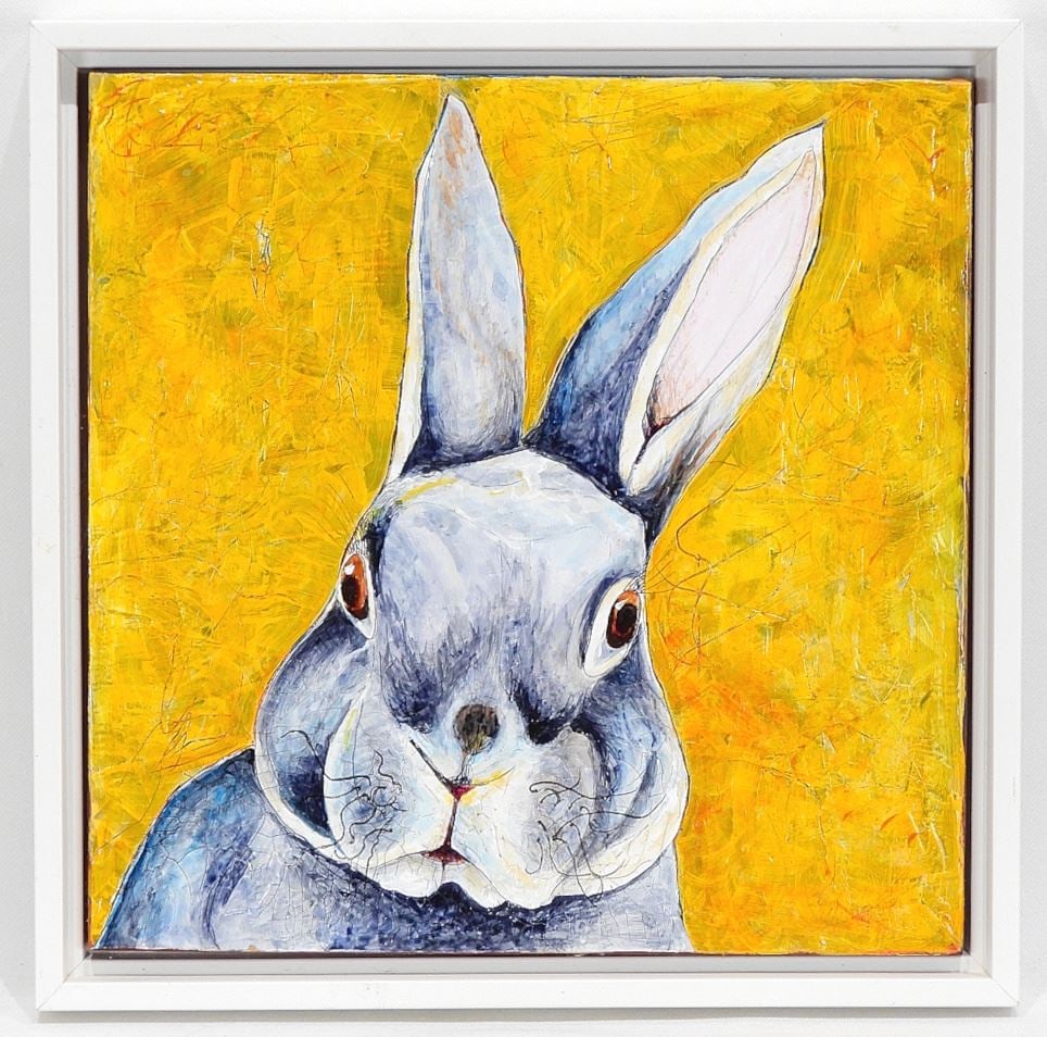 Acrylic on Board signed Bonnie Coulter Verso, 12 x 12" "Sweet Alice ". (1 of 3)