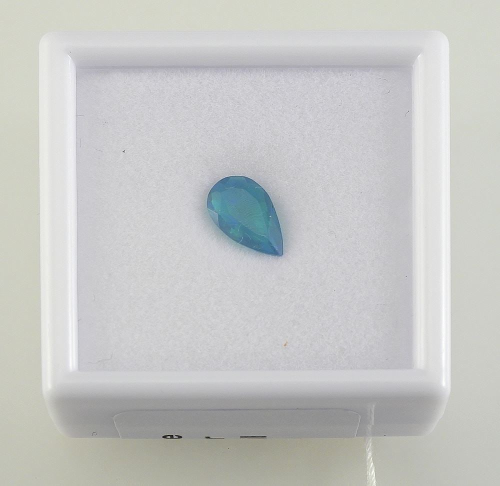 1ct Natural Blue Opal, Untreated, Pear Cut.: 1ct Natural Blue Opal, Untreated, Pear Cut.