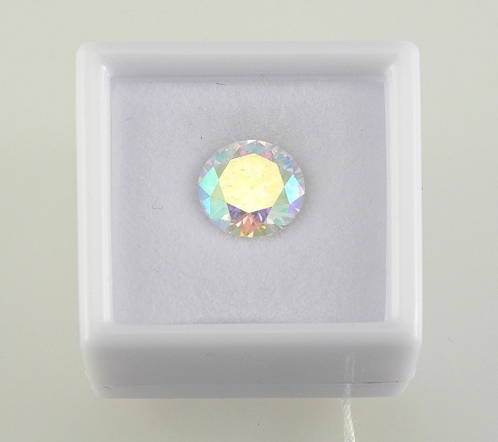 3ct Round Cut Loose Aurora Moissanite w/Report. (1 of 1)