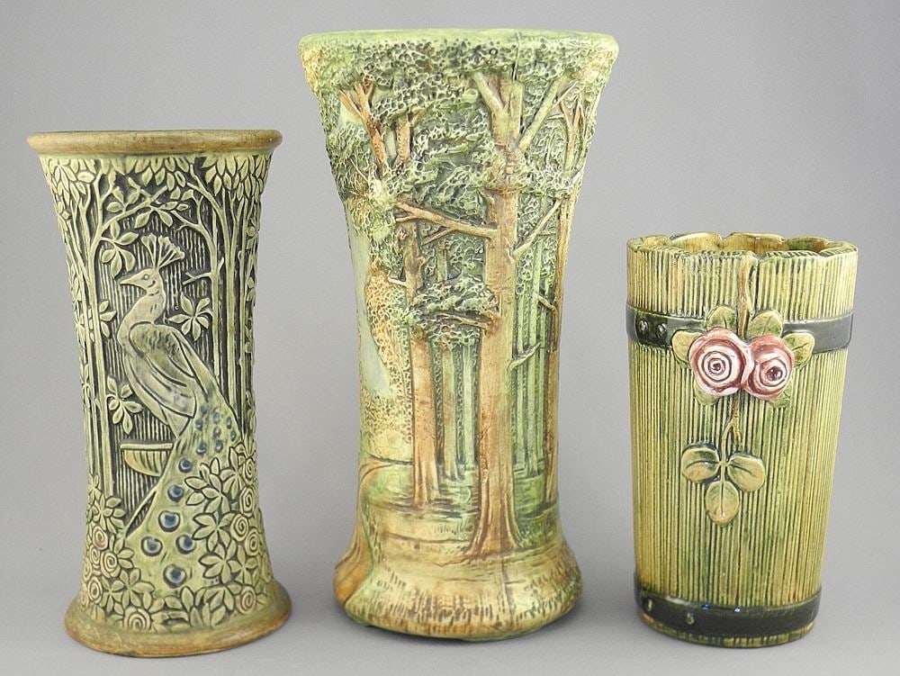 Weller Coppertone Pottery Vases, 7 - 10 3/8"h. (1 of 4)