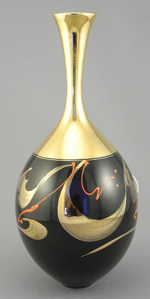 Porcelaneous Stoneware Vase by Peter Collis N2, 10"h.: Porcelaneous Stoneware Vase by Peter Collis N2, 10"h.