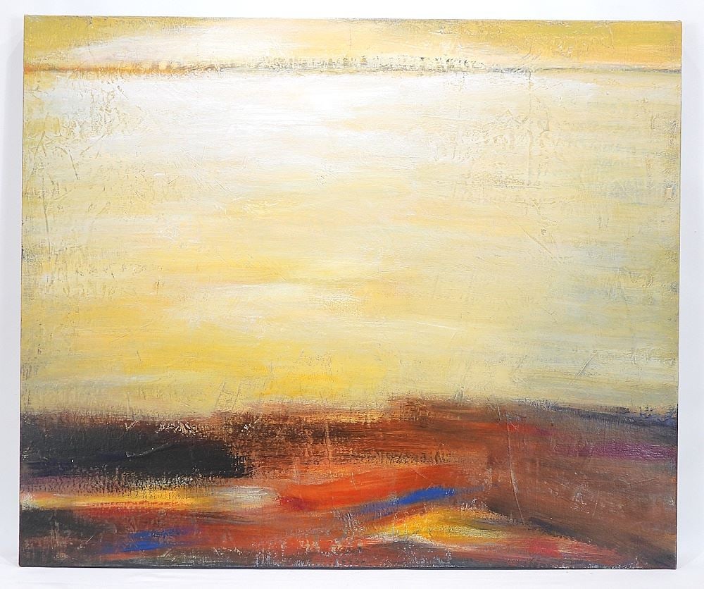Mixed Media on Canvas signed U. (Ursula) Salemink (-Roos) Verso, 30 x 36". (1 of 4)