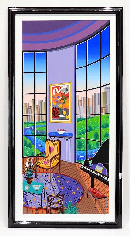 Serigraph signed Fanch (Francois Ledan), 29 1/2 x 14 1/8" "Salon Rotonde" #343/350.: Serigraph signed Fanch (Francois Ledan), 29 1/2 x 14 1/8" "Salon Rotonde" #343/350.