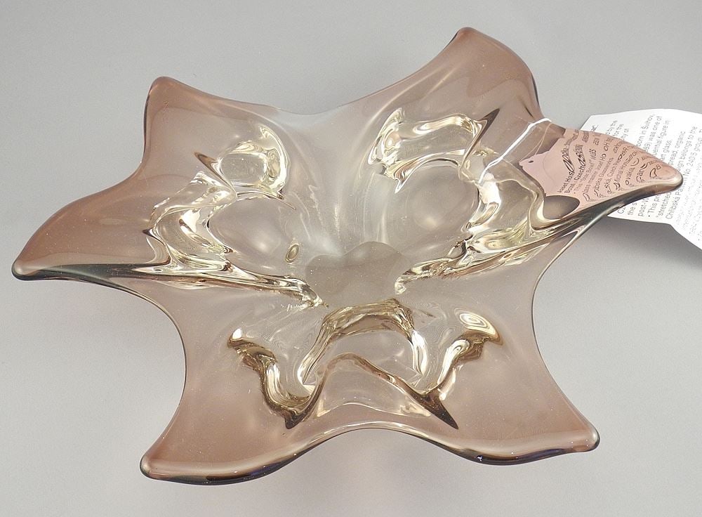 Chribska Glassworks "Stretched Star" Dish, Josef Hospodka, 11"L. (1 of 3)