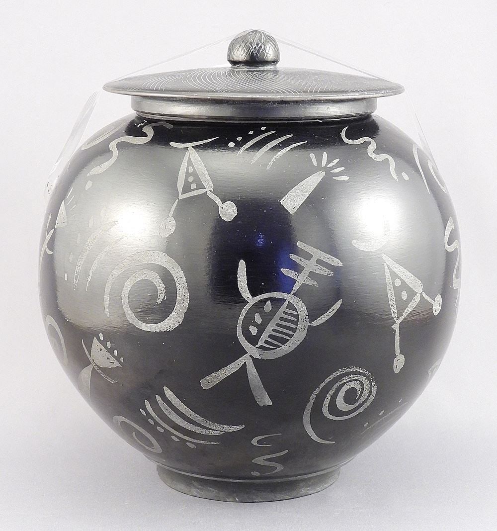 Black Raku Covered Pot, Acquired in Canmore, AB. (1 of 2)