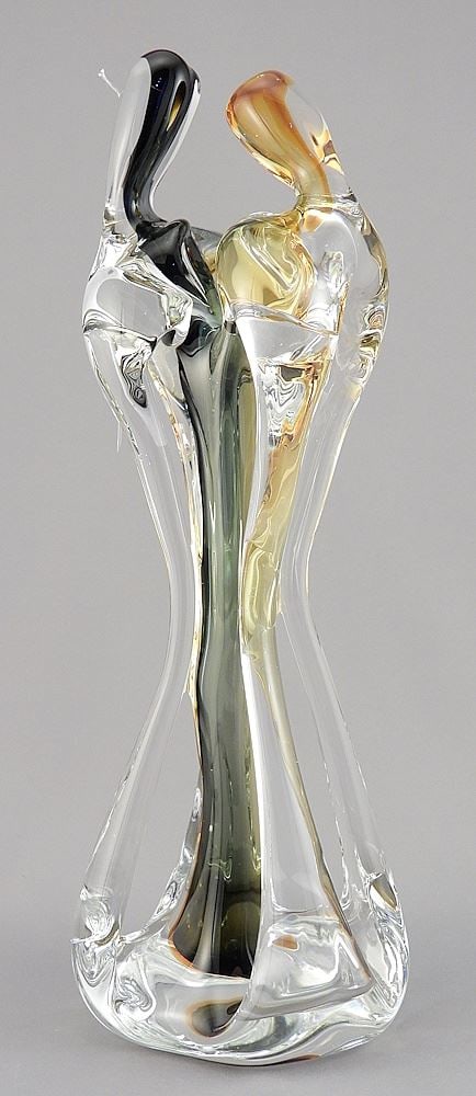 Murano Glass Figurine, 12 7/8"h "Couple Embracing". (1 of 2)