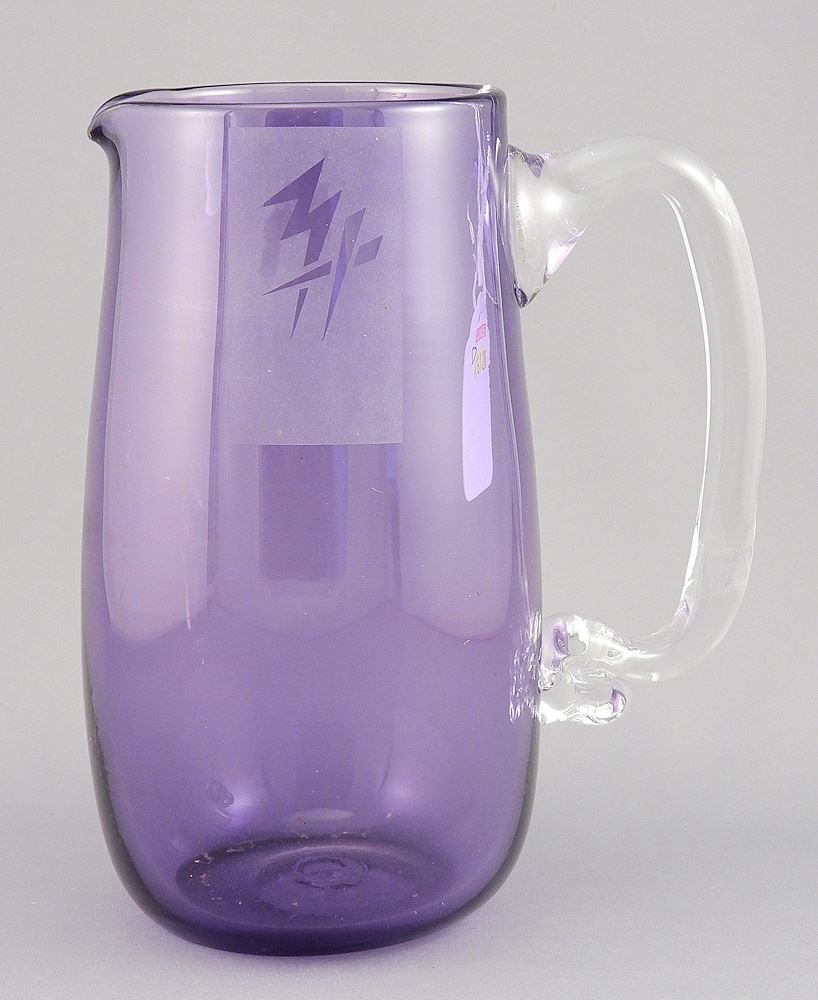 Saban Glass Studio Amethyst Pitcher, 7 7/8"h.: Saban Glass Studio Amethyst Pitcher, 7 7/8"h.