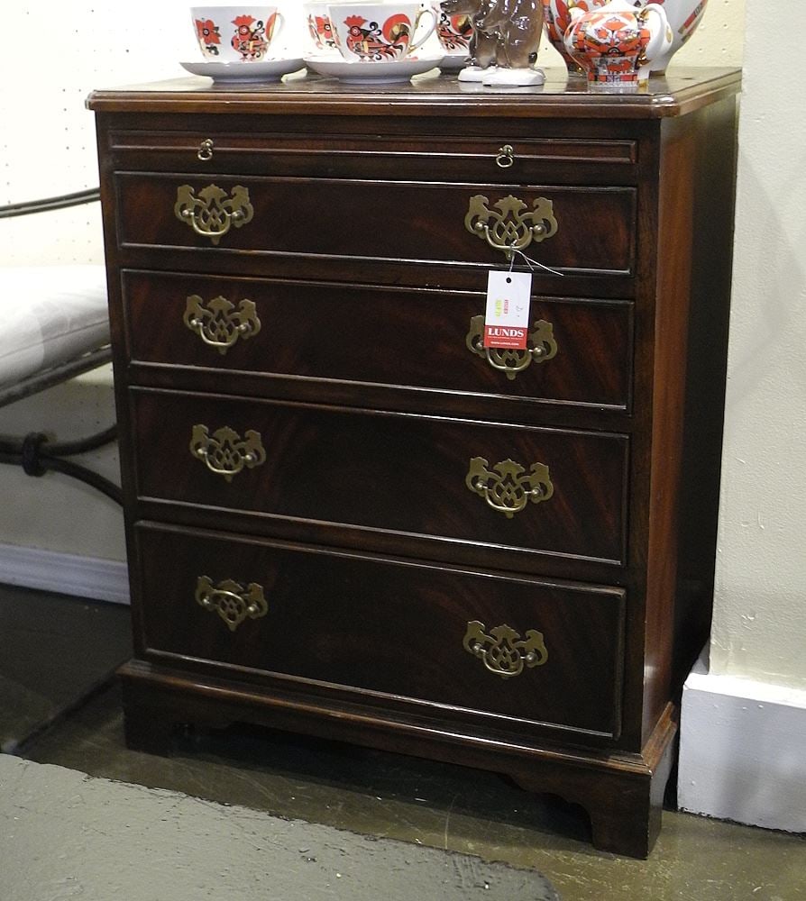 Georgian Style Four Drawer Gentleman's Chest, 29"h. (1 of 2)