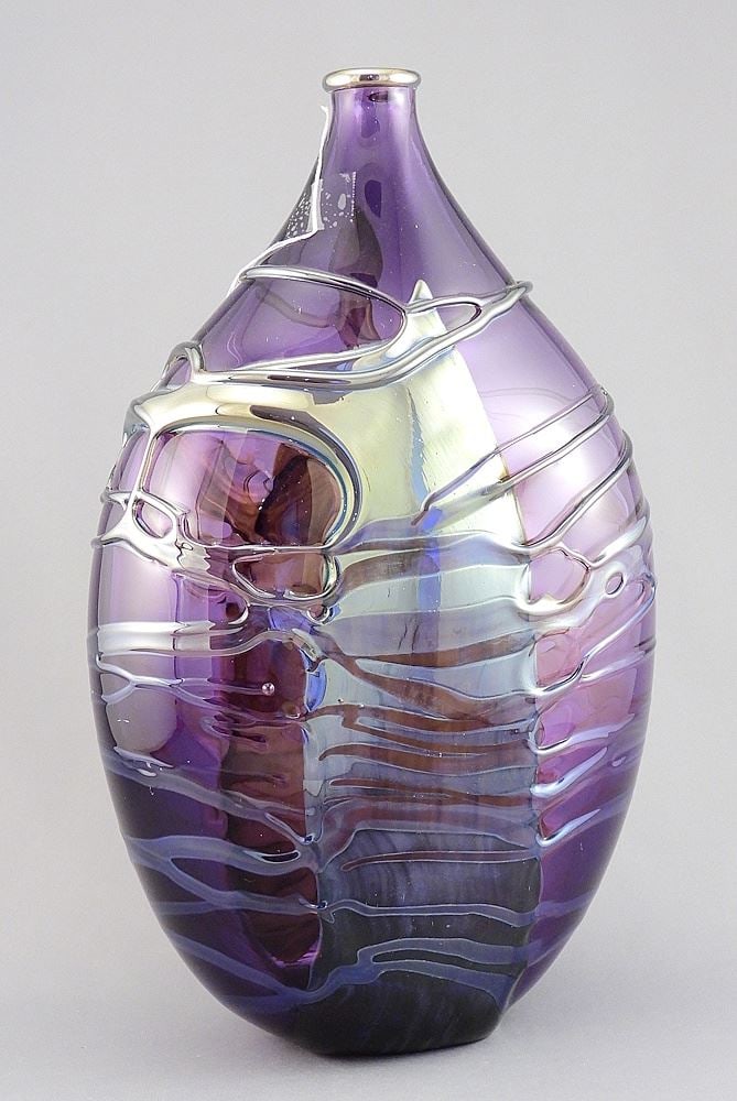 Art Glass Vase signed Indistinctly, 12 1/4"h. (1 of 3)