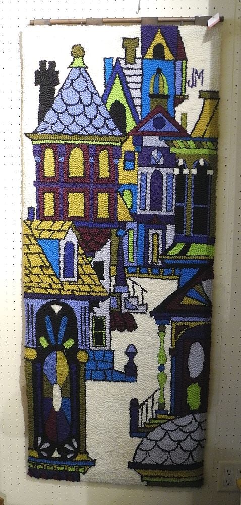 Tapestry Hanging Monogrammed JM (Joe Montell), 5 x 2', "Painted Ladies". (1 of 2)