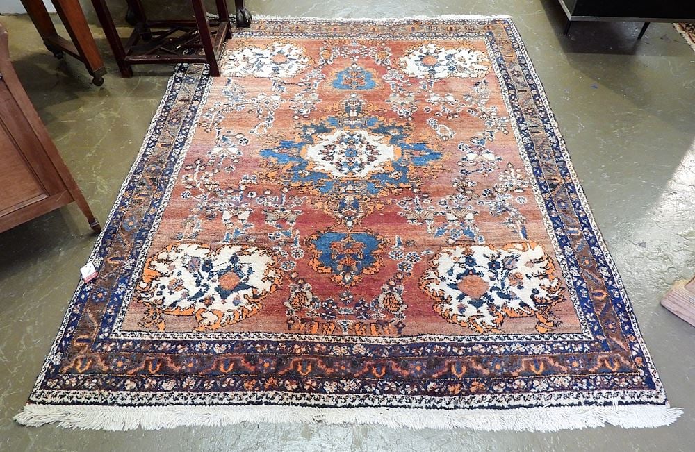Hand Knotted Persian Malayr Carpet, Approximately 5'4" x 6'7". (1 of 4)
