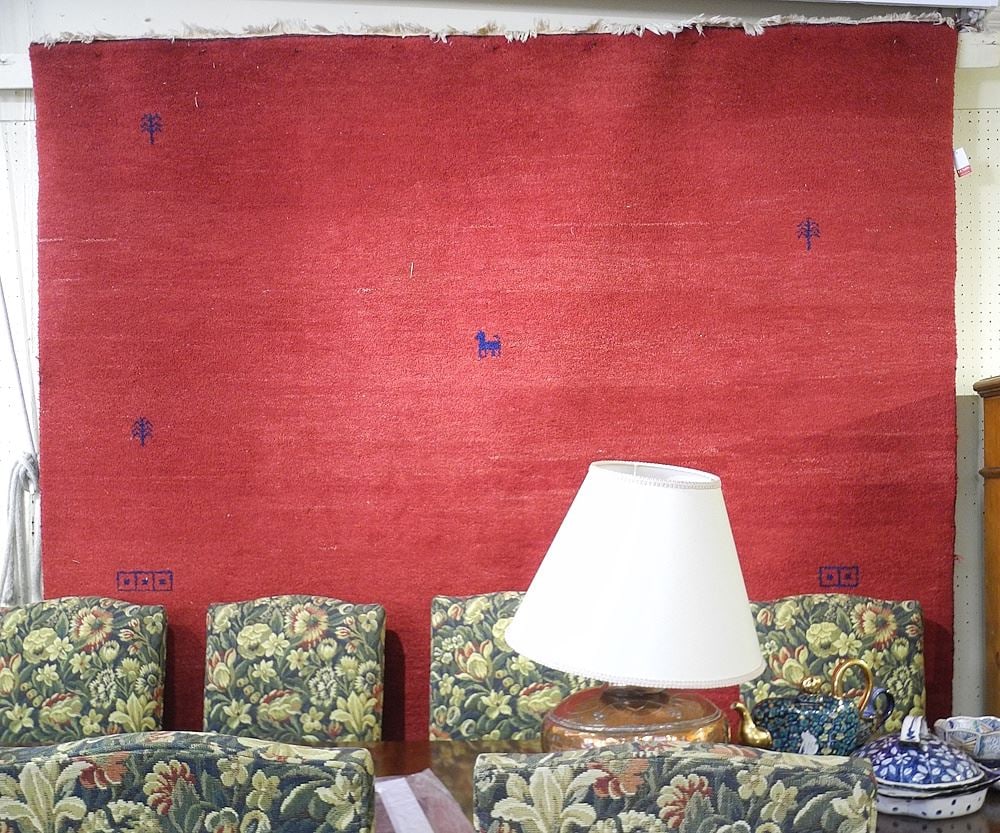 Gabbeh Carpet, Ruby Ground, 8' x 10': Gabbeh Carpet, Ruby Ground, 8' x 10'