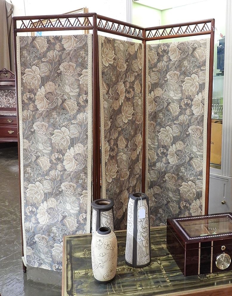 Rattan Three Panel Divider/Screen, Each Panel 62 x 19 3/4". (1 of 1)