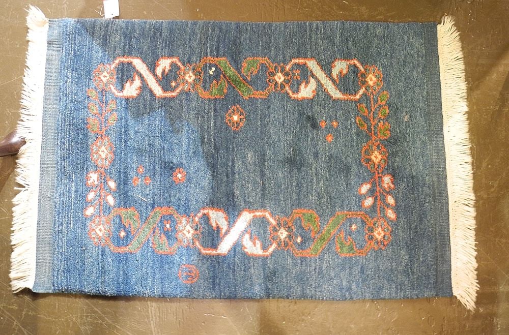 Gabbeh Hand Knotted Wool Mat, Approximately 27 x 43".: Gabbeh Hand Knotted Wool Mat, Approximately 27 x 43".