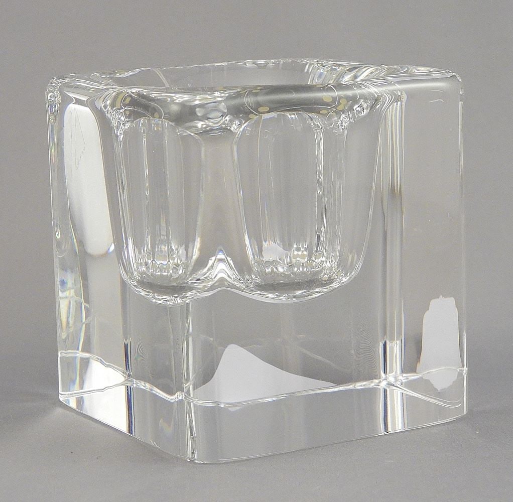 Kostal Crystal Vase #67981 (Goran) Worff, 3 3/8 x 3 1/4 x 3 1/4". (1 of 3)