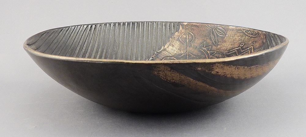 Pottery Bowl signed L. (Laurie) Rolland (Sechelt, BC), 9" Diameter. (1 of 3)
