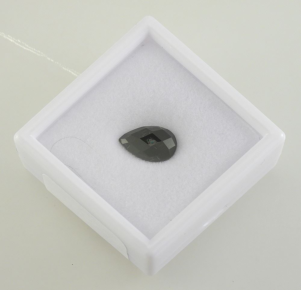3.2ct Natural Black Onyx, Untreated, Pear Cut.: 3.2ct Natural Black Onyx, Untreated, Pear Cut.