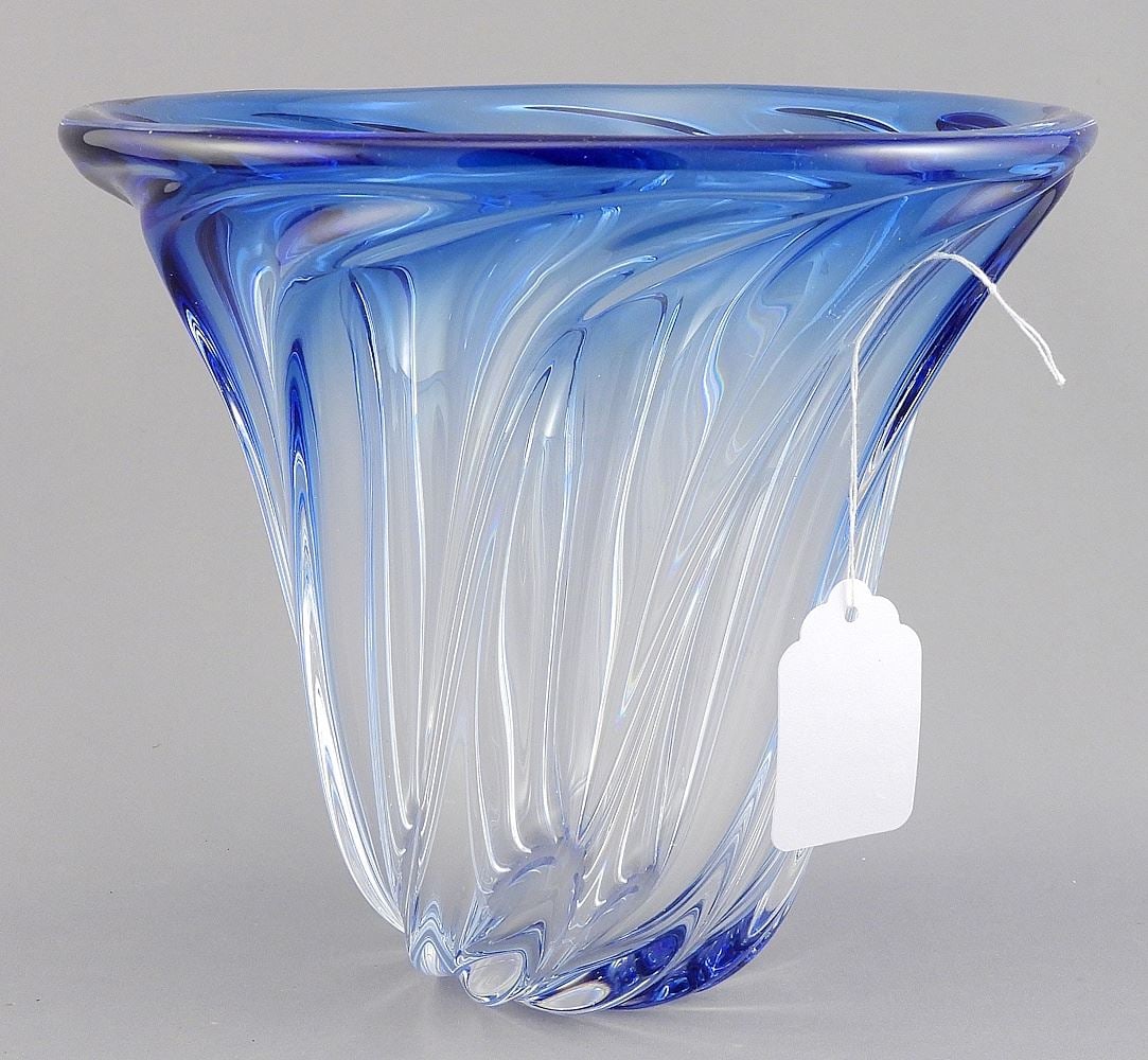 Val St. Lambert "Torsade" Vase C. 1950/60's, 6 1/2"h (tiny flea bite). (1 of 2)