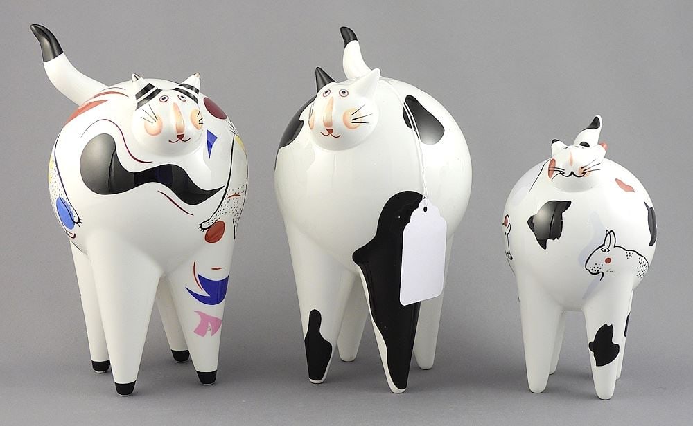 Villeroy & Boch "Katze" Animal Park Series (3), R. Benedikt, 5 - 7"h.: Villeroy & Boch "Katze" Animal Park Series (3), R. Benedikt, 5 - 7"h.