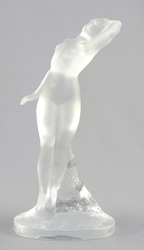 Lalique France Frosted Figurine, 9 1/8".: Lalique France Frosted Figurine, 9 1/8".