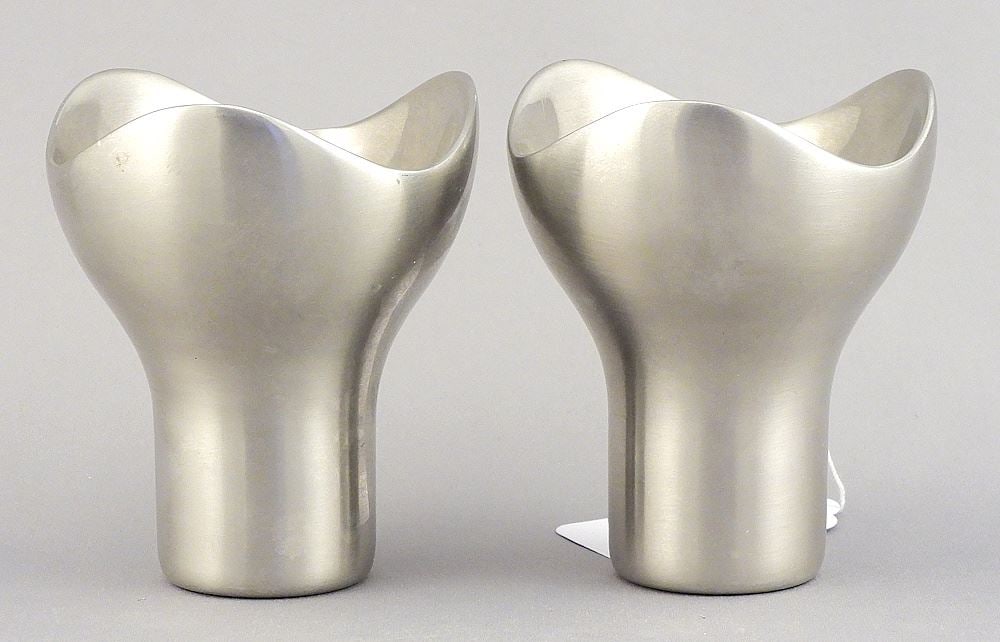 Pair of Georg Jensen "Bloom" Candlesticks, Helle Damk Jar, 3 1/8" h. (1 of 3)