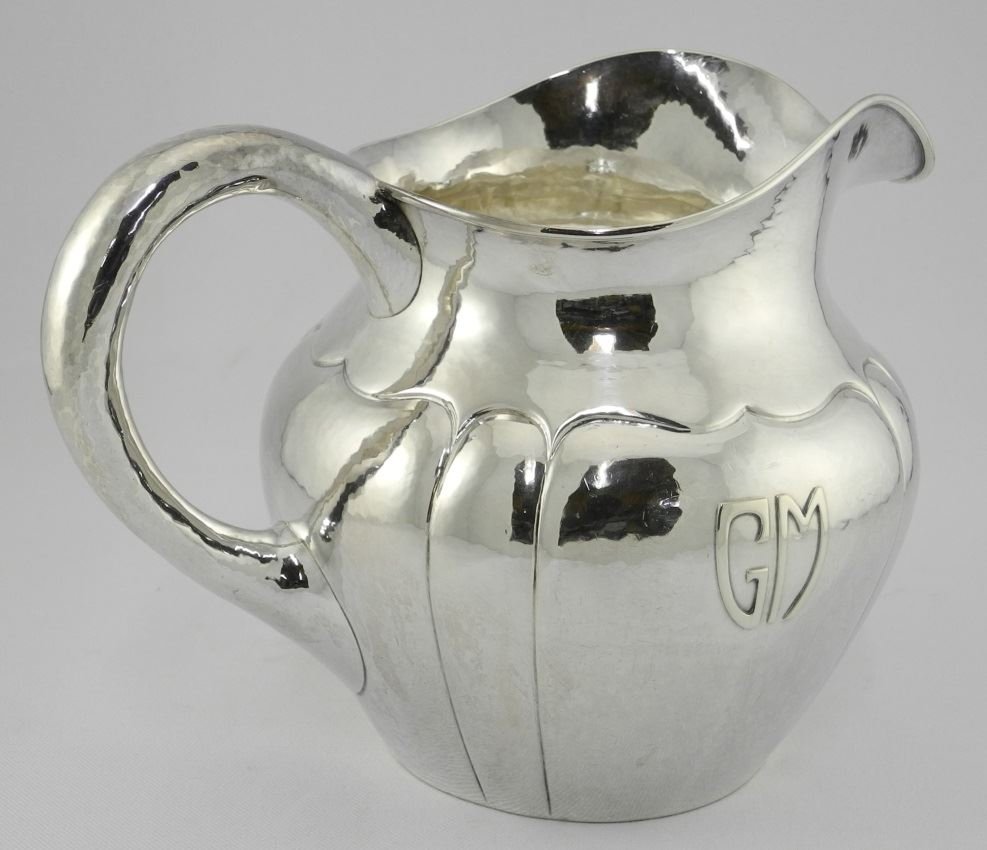 Hand Wrought Sterling Silver Water Pitcher of melon (1 of 3)