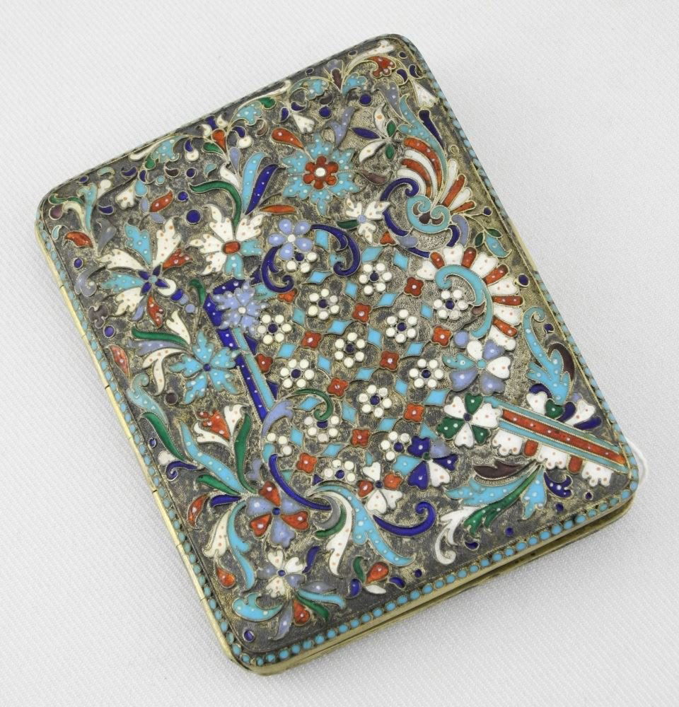 Russian Silver Gilt and Cloisonne Enameled Cigarette (1 of 2)