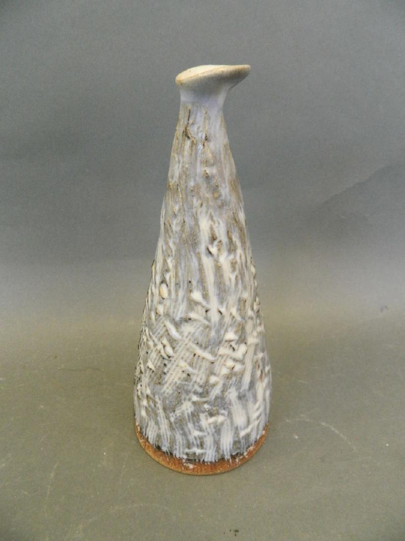 A grey glazed art pottery spill vase by Canadian potter (1 of 4)